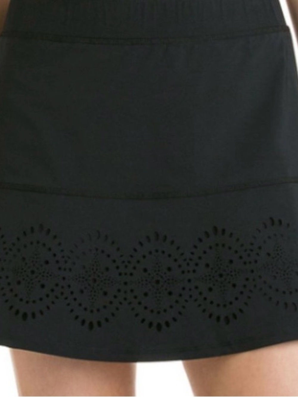 Vineyard Vines Black Laser-Cut Mini Skirt